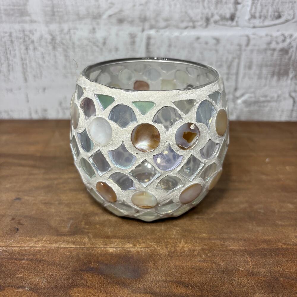 Mosaic Style Glass Candle Holder